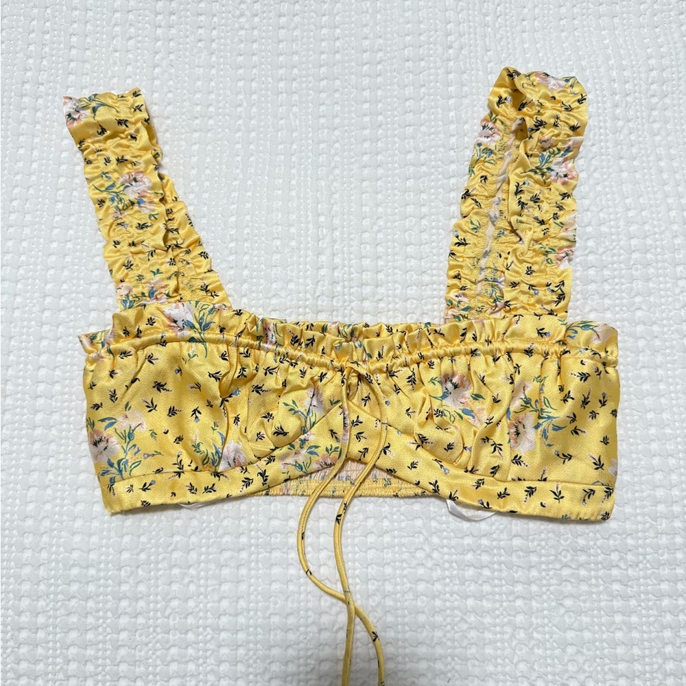 More to come Floral Yellow Top